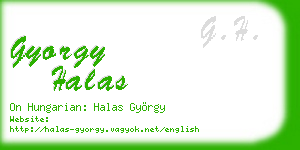 gyorgy halas business card